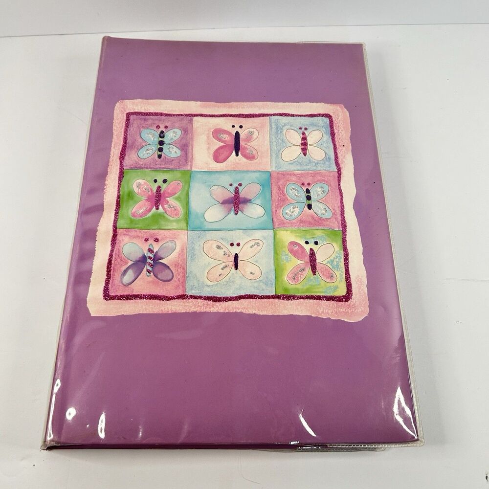 Vintage Christopher Vine Design 2002 Butterfly Lavender Photo Album Binder CVD